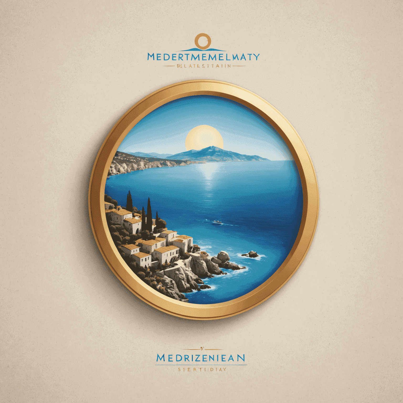 Logo de Mediterranean Clarity con colores del mar Mediterráneo