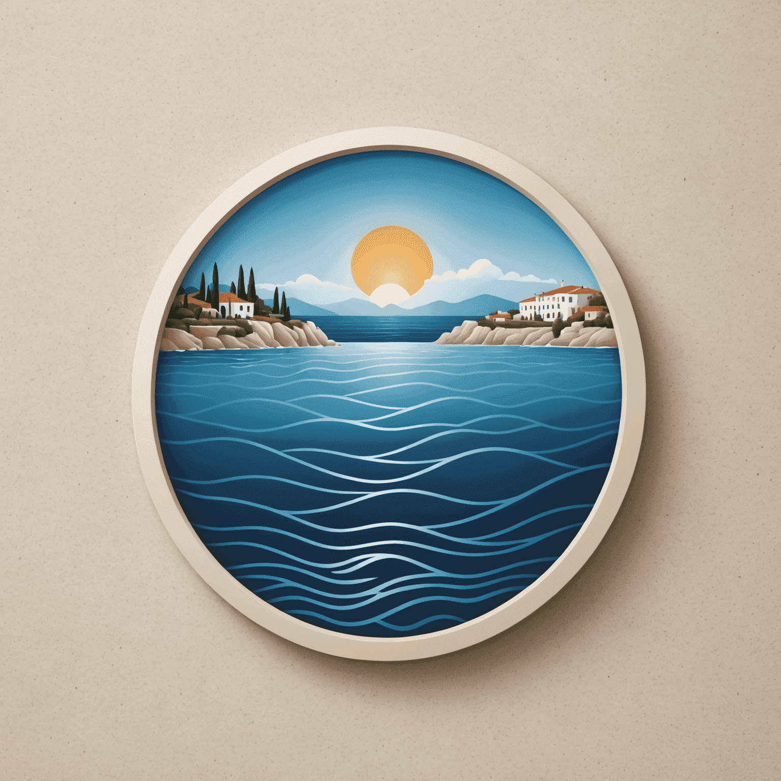 Logo de Mediterranean Clarity con colores del mar Mediterráneo