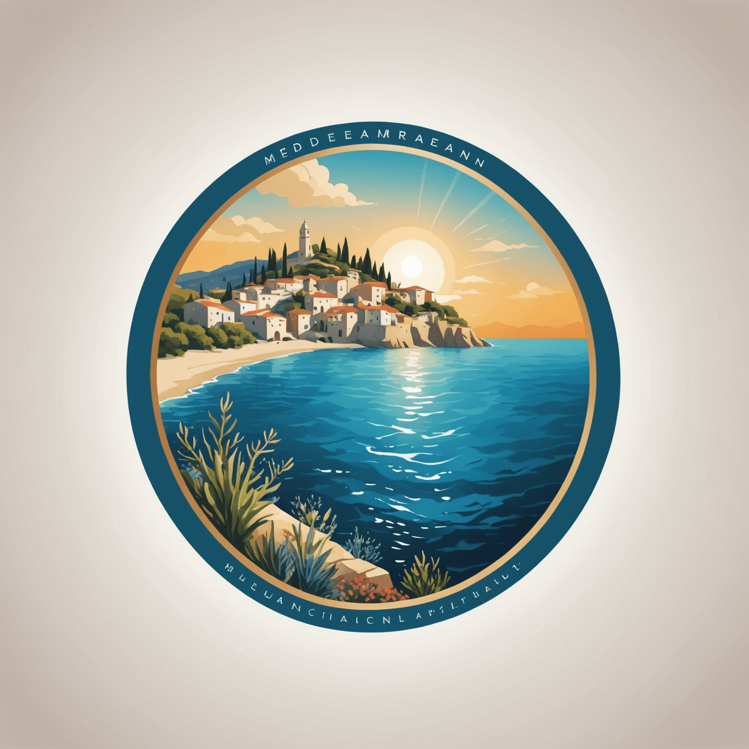 Logo de Mediterranean Clarity con colores del mar Mediterráneo