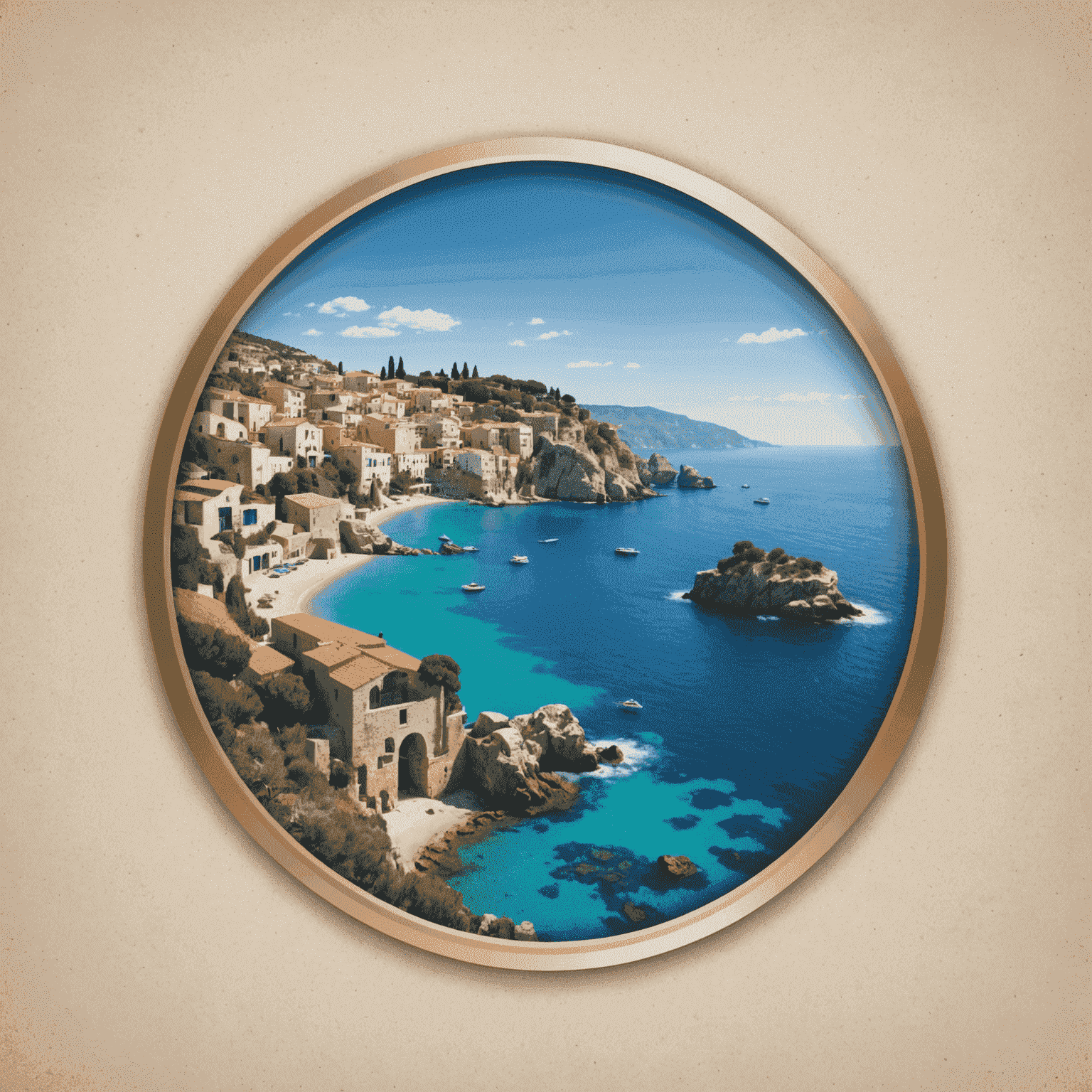 Logo de Mediterranean Clarity con colores del mar Mediterráneo