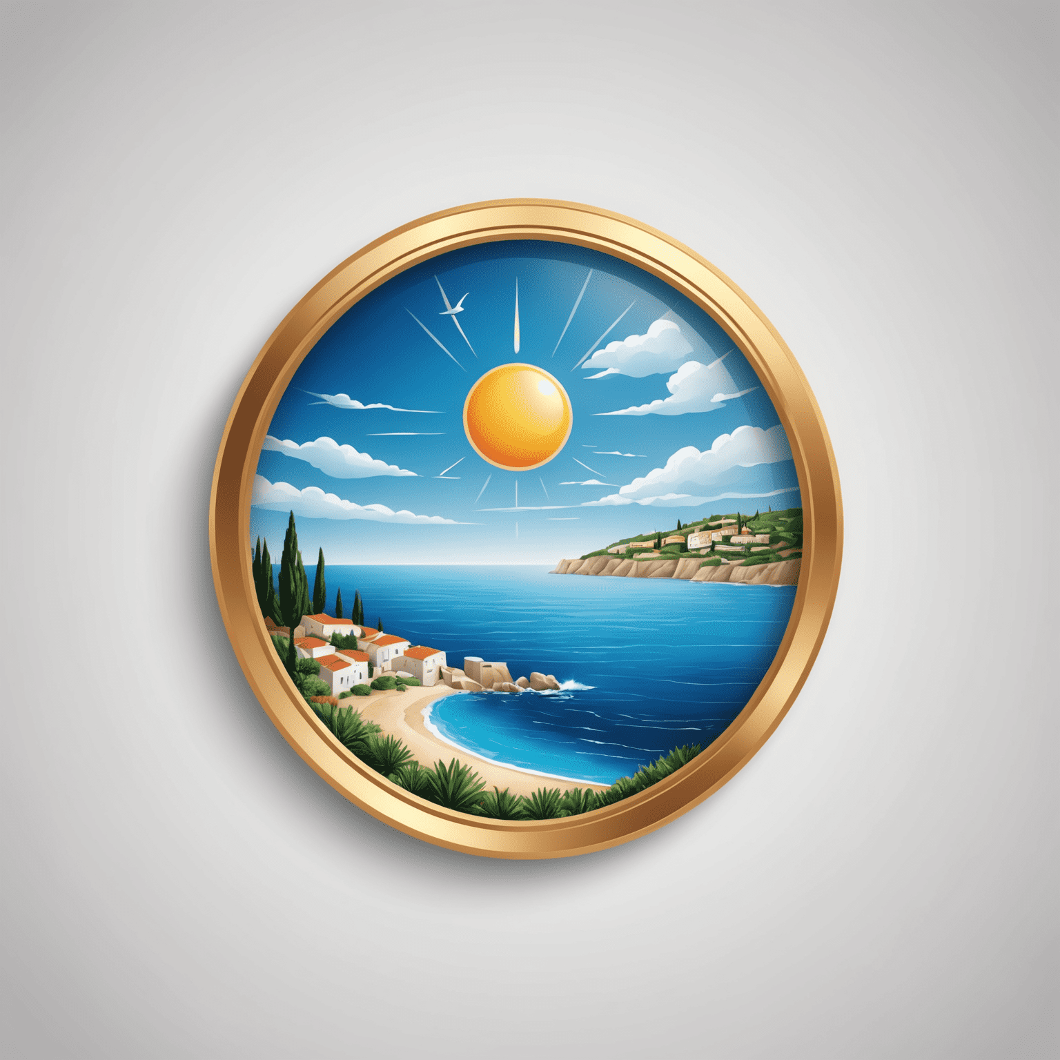 Logo de Mediterranean Clarity con colores del mar Mediterráneo